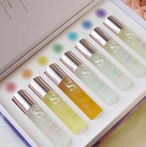 7 Chakra Crystal Essential Oil Rollerball Gift Set - 7 x 15ml Natural Aromatherapy for Stress, Anxiety Relief & Sleep