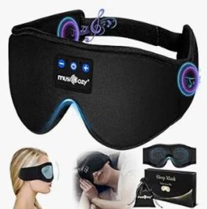 MUSICOZY Bluetooth Sleep Mask,Upgraded 3D Sleep Headphones Eye Mask with Headphones